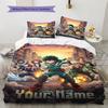 Name Custom My Hero Academia Pattern Bedding Set Quilt Cover Pillowcase Home Decor Gift (1 * Duvet Cover + 2 * Pillowcase, Without Core)
