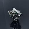 Kajia V Gold Green-Eyed Leopard Ring - Exaggerated 3D Unisex Index Finger Statement Piece