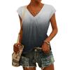 Women's Fashion V-neck Gradient Print Short Sleeve Top