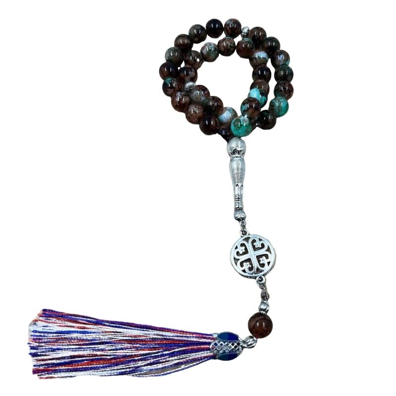 Elegant Prayer Beads Rosary Bracelet Prayer Bracelet Glass Texture Beads Bracelet Suitable for Various Occasions