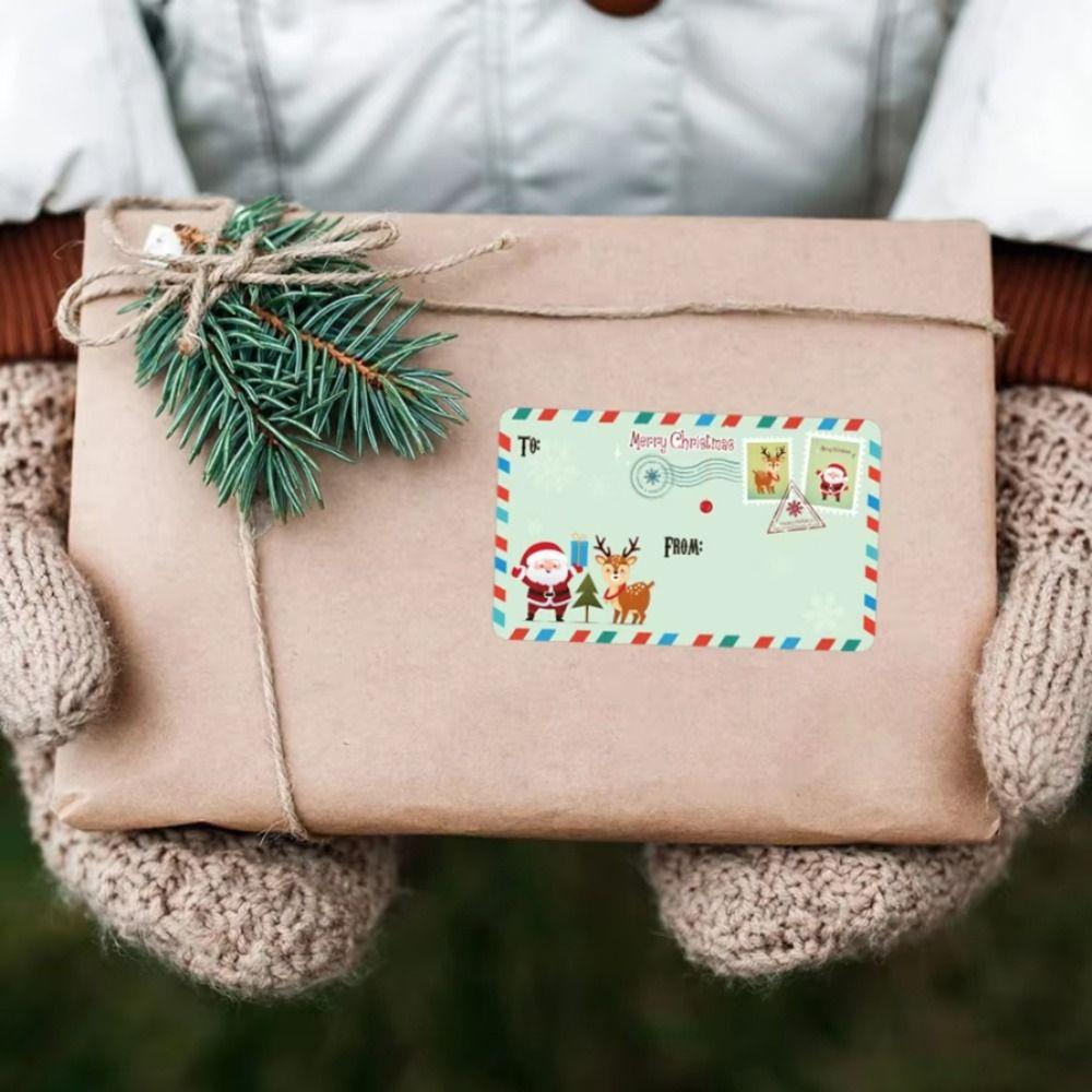 250 Pcs Santa Claus Snowman Christmas Gift Tags Gift Sealing Stickers for Xmas Presents