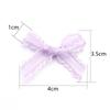 20pcs/pack 3.5X4cm Gauze Bows Colorful Small Size Satin Ribbon Bowknot Flower for Craft Handwork DIY Party Decoration Supplies