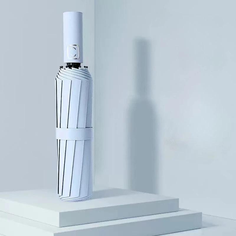 

Зонт-автомат с 24 спицами и двойным килем, с толстым и прочным килем, устойчивый к УФ-лучам, складной небесно-голубой