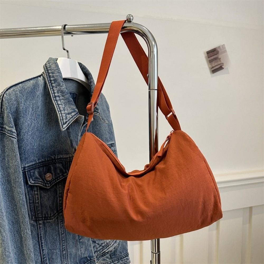 Large Capacity Simple Crossbody Bag Solid Color Canvas Pillow Bag Versatile Shoulder Bag  Women