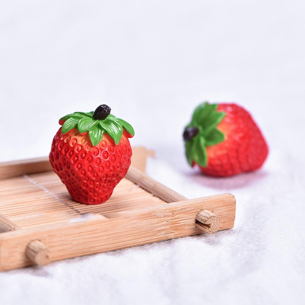 Figurine Miniaturi Litchi Simulat Fructe Căpșuni Micro Ornamente Peisagistice Pentru Decorări Acasă Accesorii Decor Biroul
