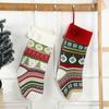 Christmas Gift Xmas Ornament Santa Claus Sock Gift Bag Knitted Christmas Stocking with Pompoms
