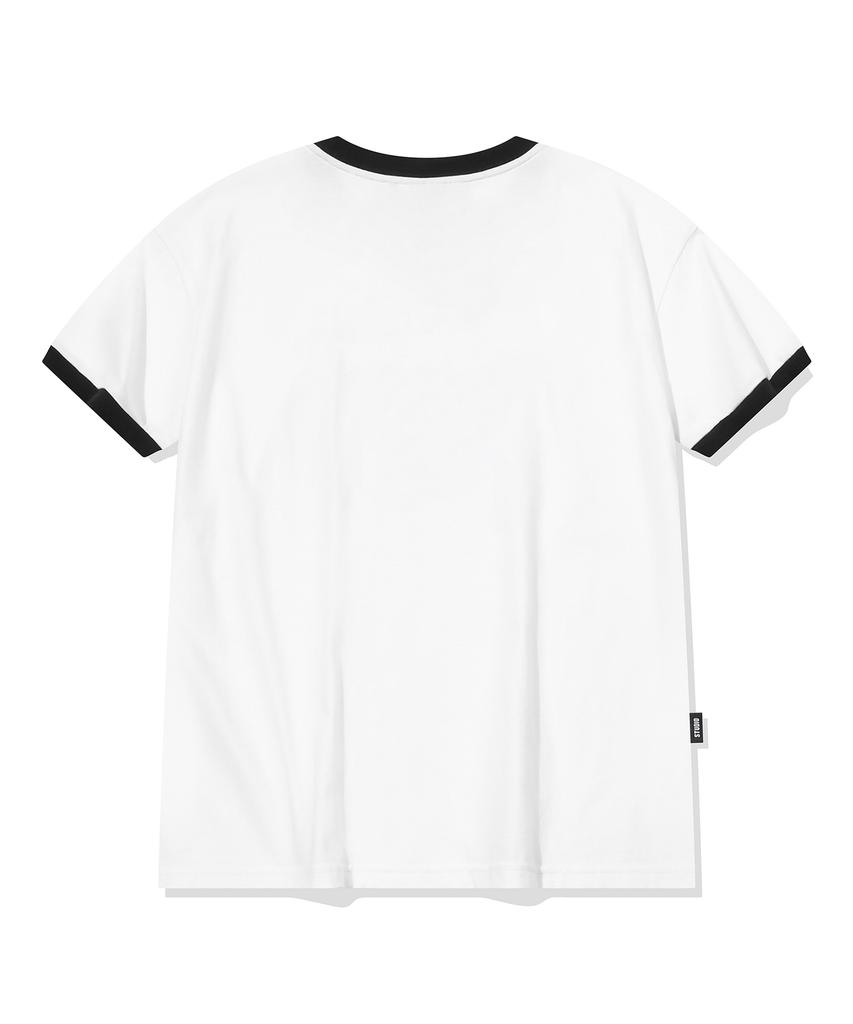 CPGN STUDIO Stamp Club Ringer Short Sleeve T-Shirt White