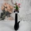 Mignon Vase en Forme de Chat Fait Main Créatif Dessin Animé Chat Vase Présentoir à Fleurs Chat Vase à Fleurs Maison