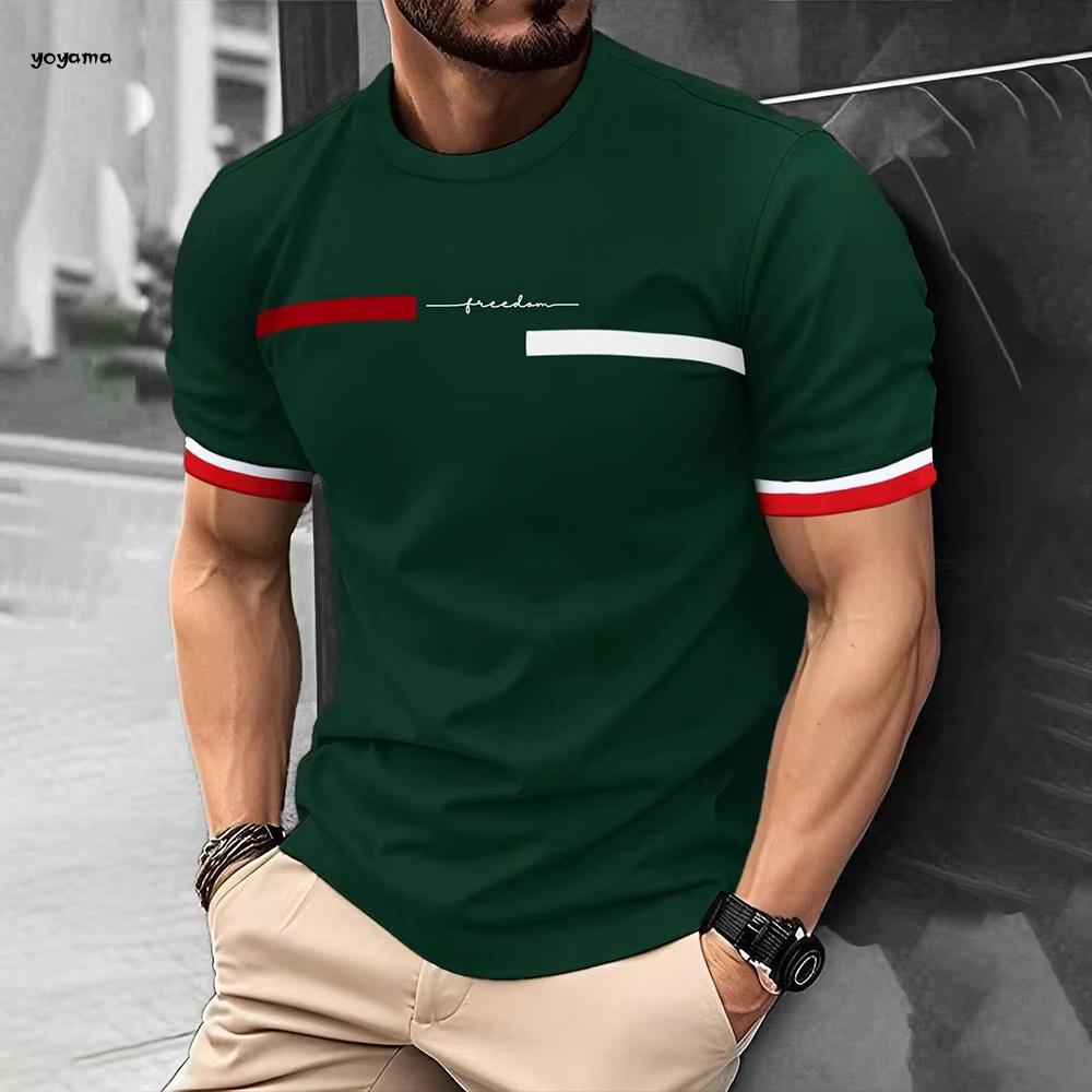 Men's T-Shirt Fashion Design Simple Printed Short Sleeve T-Shirt Oversized Sports Round Neck Tops Summer Men's Casual Clothing