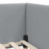 Corner Bed Frame Light Grey 100 Cm X 200 Cm Fabric and Plywood