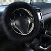 3 Stuks Effen Zacht Warm Lang Wol Pluizig Stuurwielhoes Wol Handrem Auto Accessoire Schapenvacht Pluche Beschermhoes Set