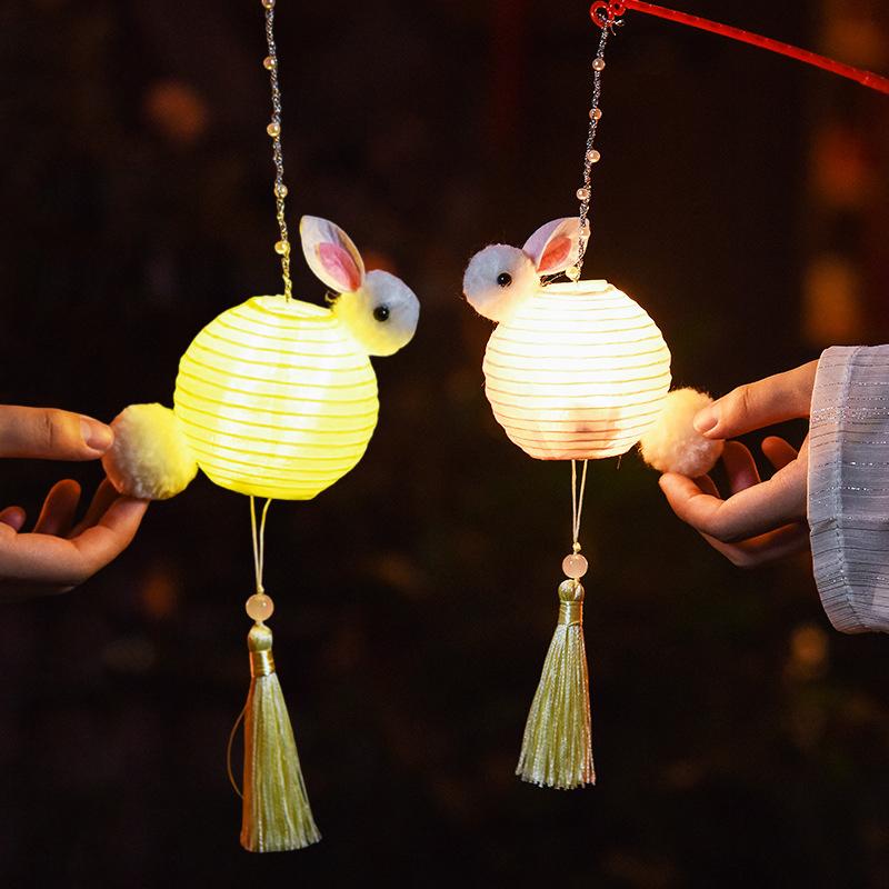 Jellyfish Lantern Mid Autumn Lantern Festival Handheld Bunny Lantern Finshed Lampions Outdoor Chinese Lantern Garden Yard Decor