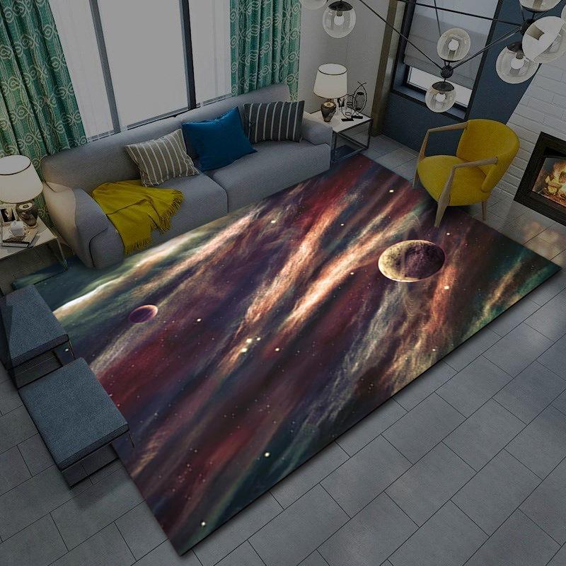 Living Room Carpet Modern Starry Sky Colorful Cartoon Theme Children's Bedroom Room Carpet Mat