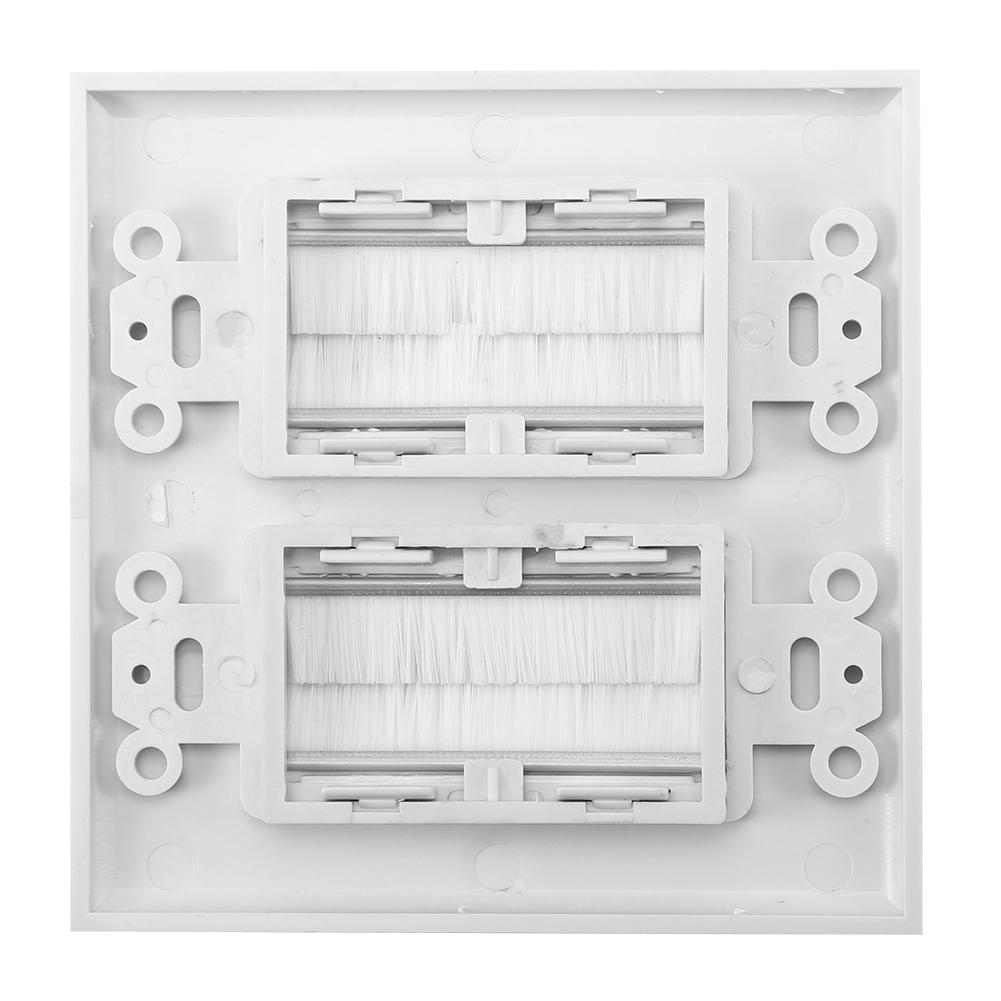 Plastic Anti dust Brush Cable Wall Plate Port Insert Cover Outlet Mount Multimedia Panel New #2