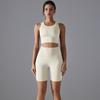 New High Waist And Beautiful Buttocks Antibacterial Yoga Suit, Nude Sports Fitness Set, Quick Drying Running Yoga Two-Piece Set For Women