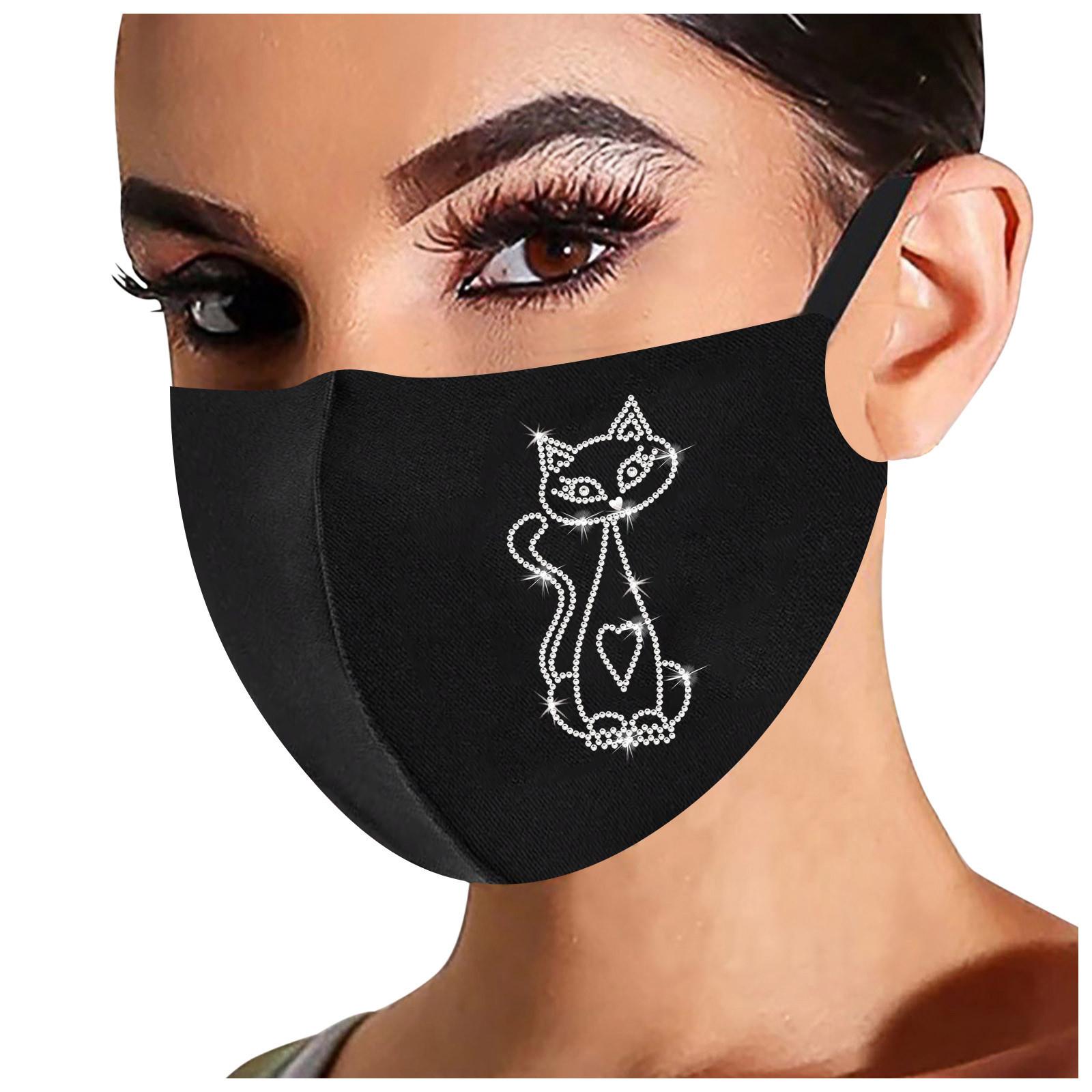 

Ветрозащитная защитная блестящая мягкая маска для лица со стразами и блестящими стразами для взрослых