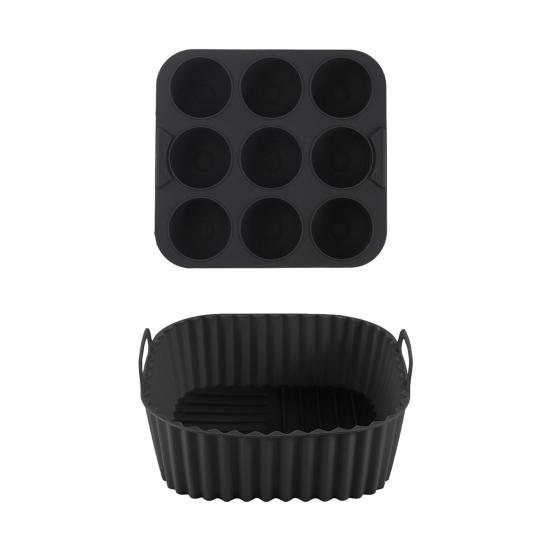 Air Fryer Liners Silicone Basket Square Oven Pan for Even Heating High Temp Resistant Cake Molds for Creative Cooking