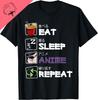Eat Sleep Anime Repeat Kawaii Otaku Unisexga Japan Fan Kanji Tshirt Unisex Summer Streetwear Tops Unisexs T Shirt Cotton Tee