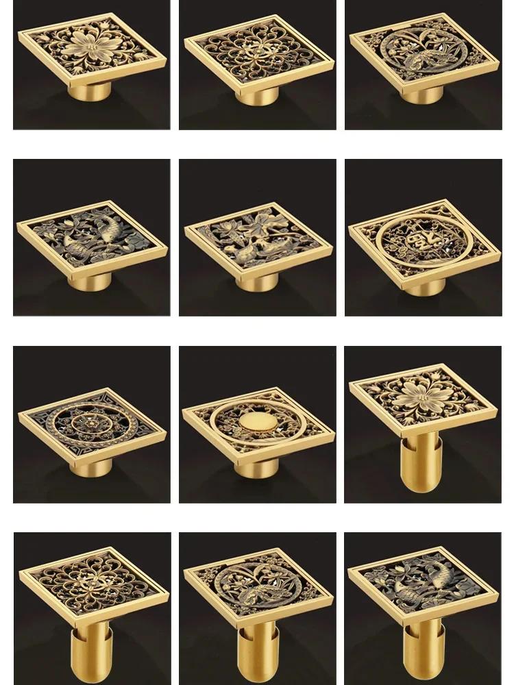 11X11cm antique brass odor proof floor drain bathroom shower room bathroom floor drain odor proof hardware bathroom accessories