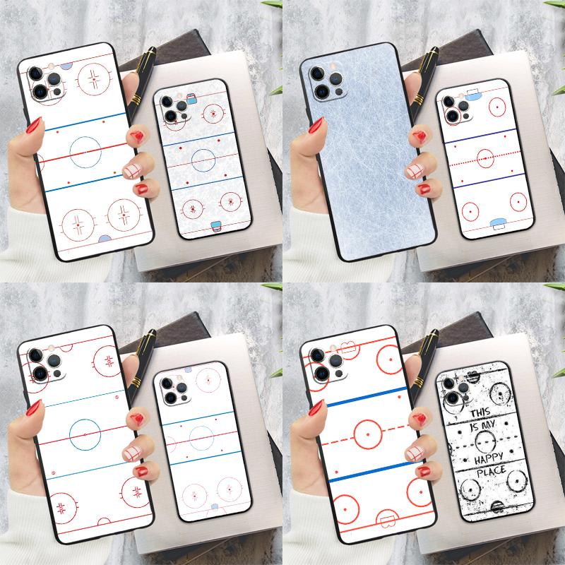 Ice Hockey Rink Phone Case For iPhone 16 15 14 13 12 11 Pro Max 12 13 Mini 7 8 16 Plus X XR XS Max Cover