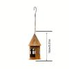 Iron Hanging Castle Candle Holder Rustic Hanging Bird Feeder Rusty Castle Candlestick  for Garden