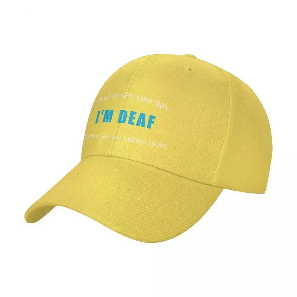 Deaf Awareness - I'm Deaf i need to see your lips to hear you Teal Baseball Cap Uv Protection Solar Hat Hood For Unisex Women's