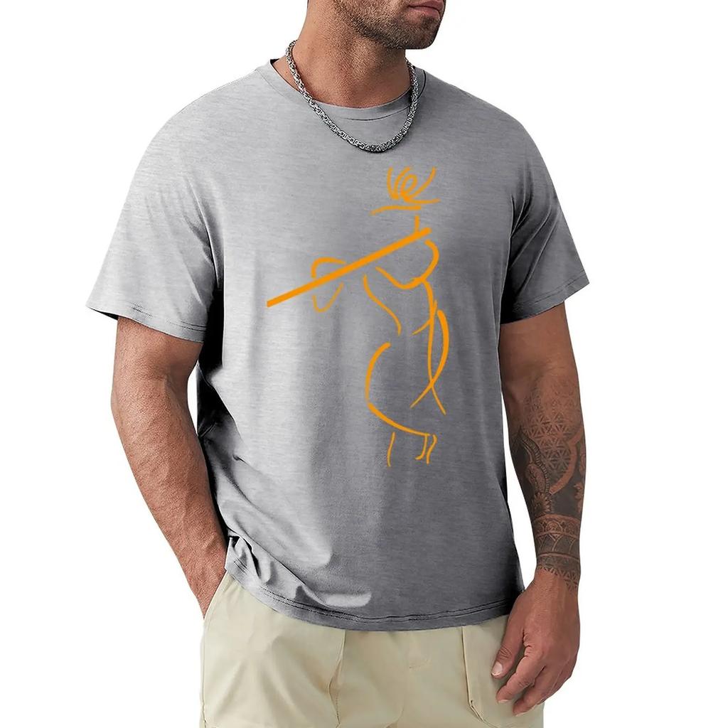 Krishna  Hare Krishna Playing Flute TShirt boys animal print plus sizes men workout shirt