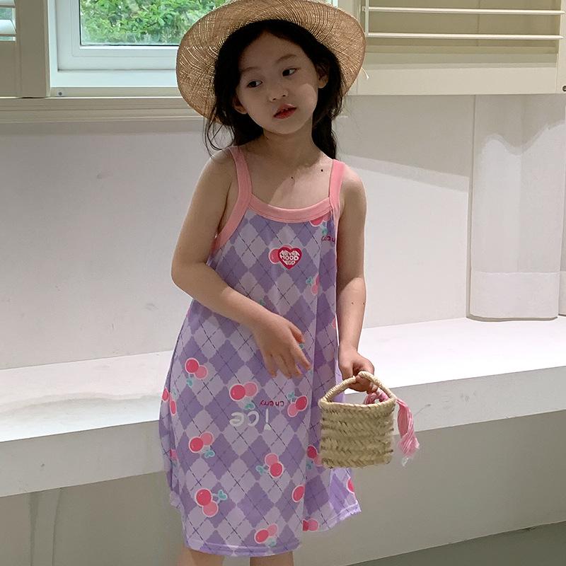 Girls' Cute Summer Sleeveless Nightgown Pajamas