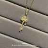 Crown Key Pendant Necklace Jewelry With Diamonds, Simple And Versatile Collarbone Chain