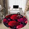 1pc Carnation Flowers Carpet, Round Non Slip Durable Large Size Office Carpet, Suitable for Office