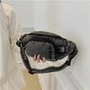 Damenmode Blau gewaschener Denim Hüfttasche Crossbody Brust Schultertasche Verstellbarer Riemen Reißverschlusstaschen Reise Sport