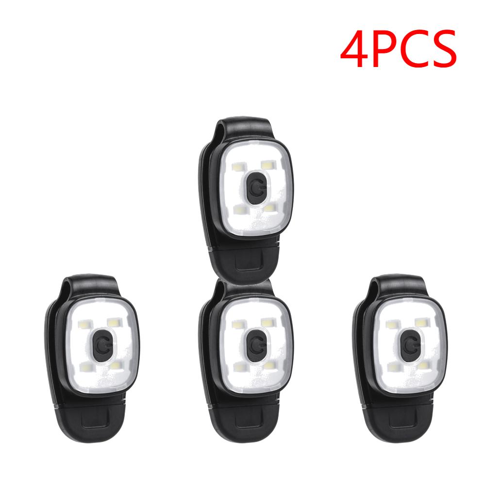 1-8pcs LED Clip Lamp 3 Lighting Modes LED Flashlight Clip Safety Warning for Jogging Night Walking for Fishing Hiking USB Rechar