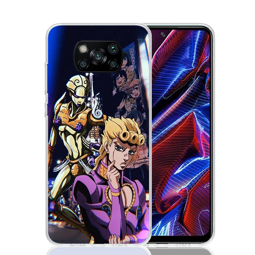 JoJo Adventure Giorno Giovanna Phone Case For Xiaomi Poco X7 X6 X5 Pro F7 Ultra Redmi 15C 15 13 13C 12 12C 10 10A 10C 9 9A 9C 9T