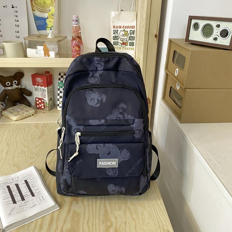 Today's Popular Junior High School and High School Students Cute Printed Bear Backpack Large Capacity College Student Backpack