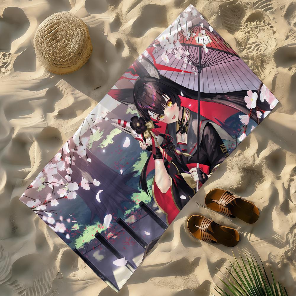 B-Blue Archive-S Game Kosaka Wakamos Towel Soft Lightweight Anti-Sand Large Beach Towel Quick-Drying Bath Sports Family