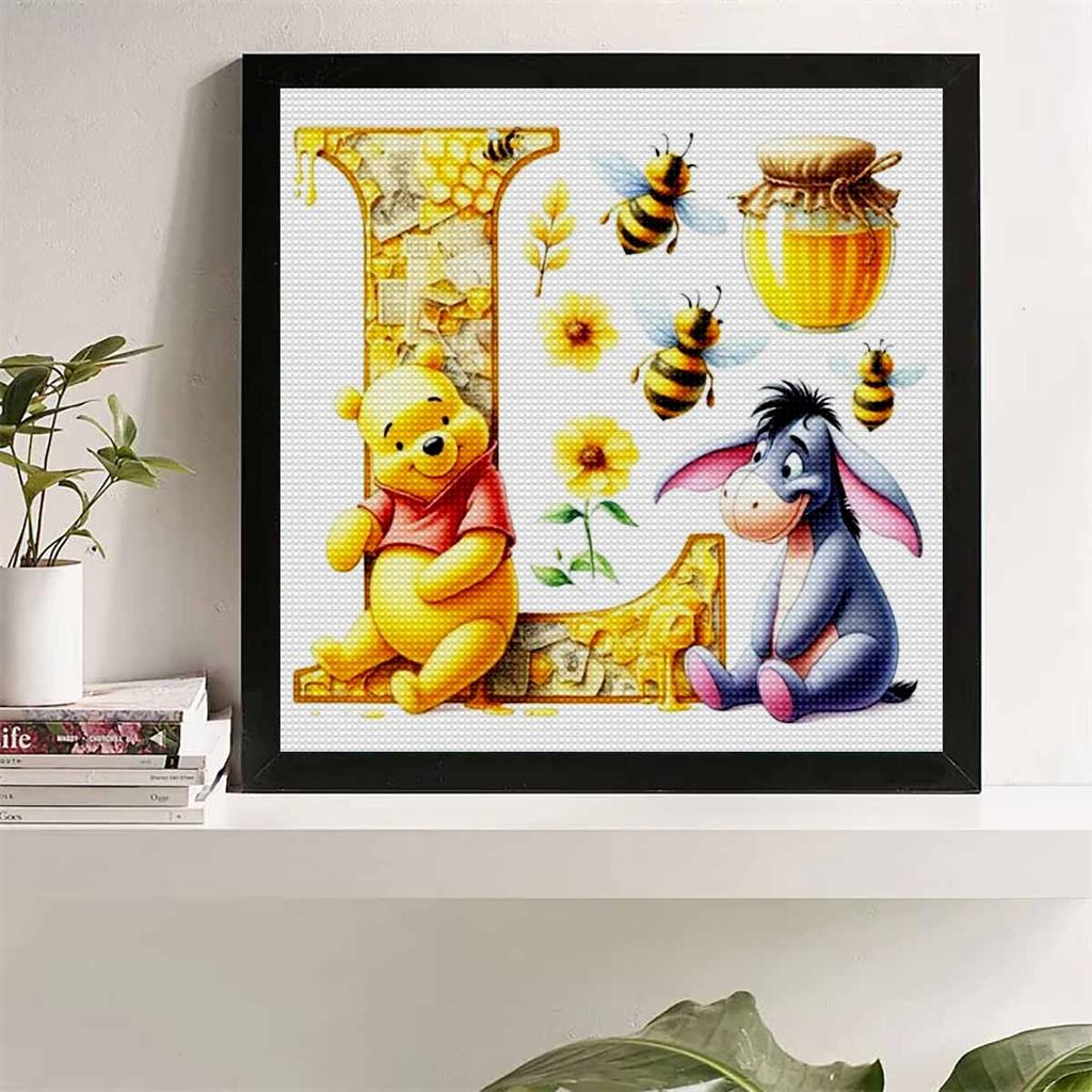 DIY Diamond Painting Round Diamond The Letters "L" In Vini and Eeyore Full Diamond Mosaic Home Decoration Painting Cross Stitch Kit