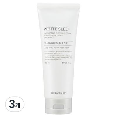 White Seed Exfoliating Foam Cleanser, 150ml, 3 Packs