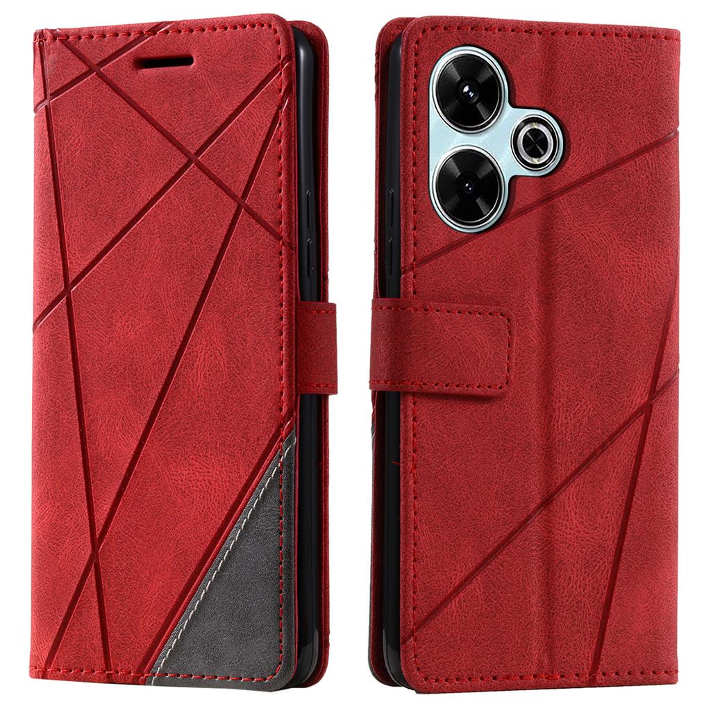 Leather Case for Xiaomi Redmi 13 5G/4G/Poco M6 4G/Redmi Note 13R 5G Splicing Wallet Phone Cover