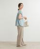 URBAN RESEARCH DOORS Shirred Fabric Docking Size M Women's T-Shirt, DRA5-21W104, Blue,