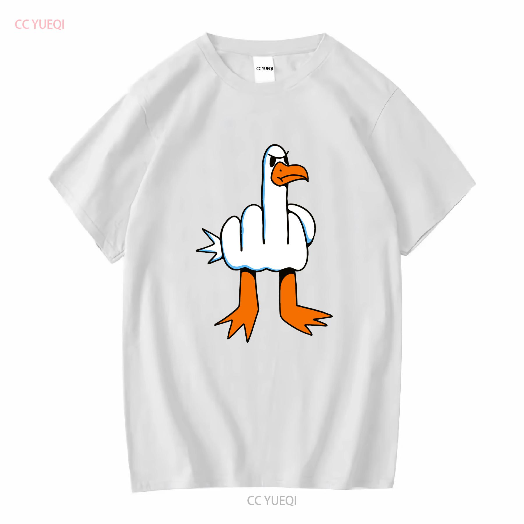 

Funny T Shirt Rude Seagull Design Middle Finger Birthday Top vintage Washed Breathable Versatile Slightly Casual Comfortable M