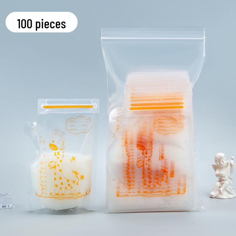150ml Stand-Up Breast Milk Storage Bags, Disposable, Large Capacity, Fresh-Keeping, English Version.