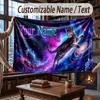 Cat Theme Throw Blanket Custom Name Text Personalized Blanket Soft Cozy Blanket for Home Sofa Bed