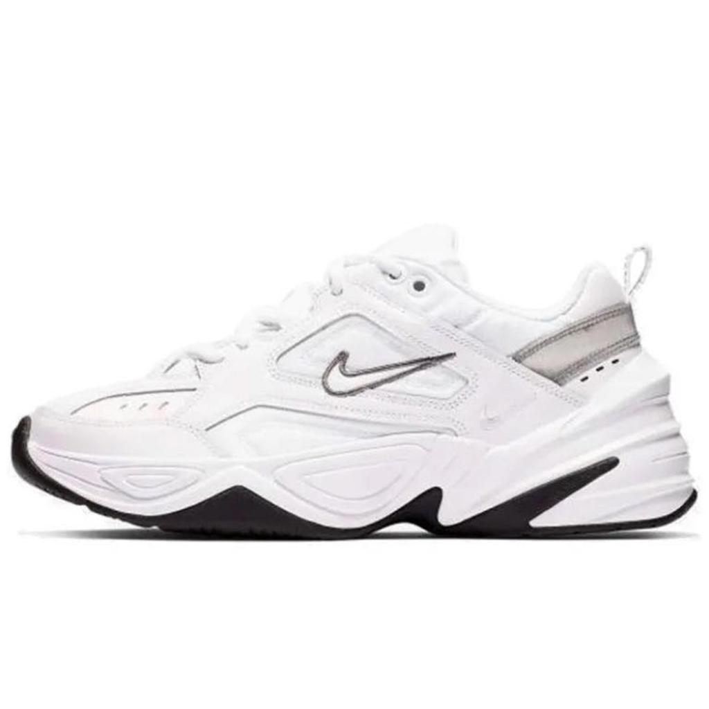 Nike Leather Slip Resistant, Abrasion Resistant, Height Increasing Low top Chunky Sneakers Women's White BQ3378-100(Team188- )