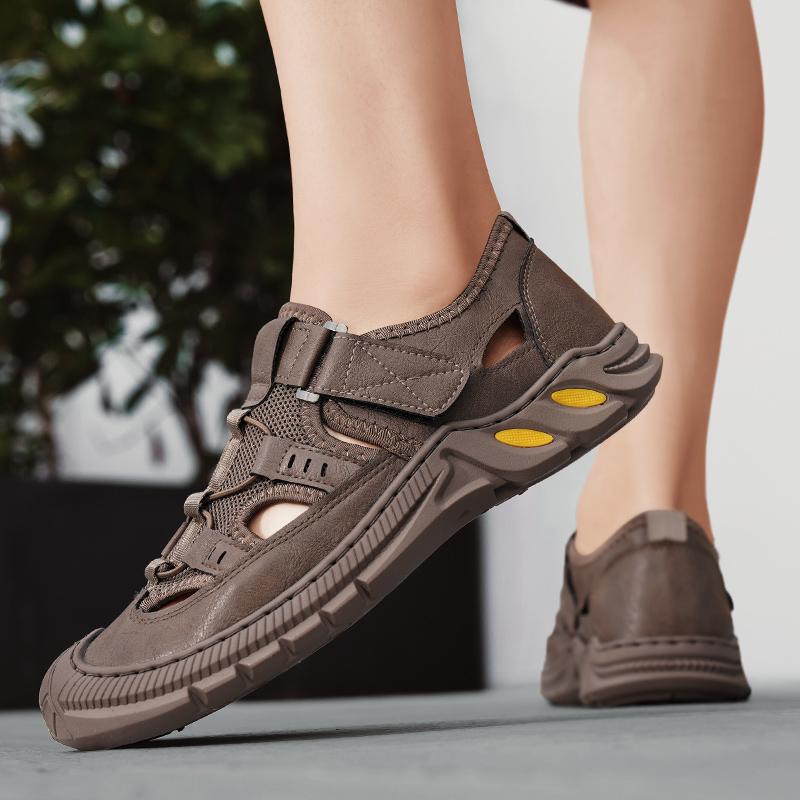 Fashion Outdoor mens summer mesh sandals non slip hiking travel hiking shoes mens Roman shoes beach wading shoes casual sports shoes