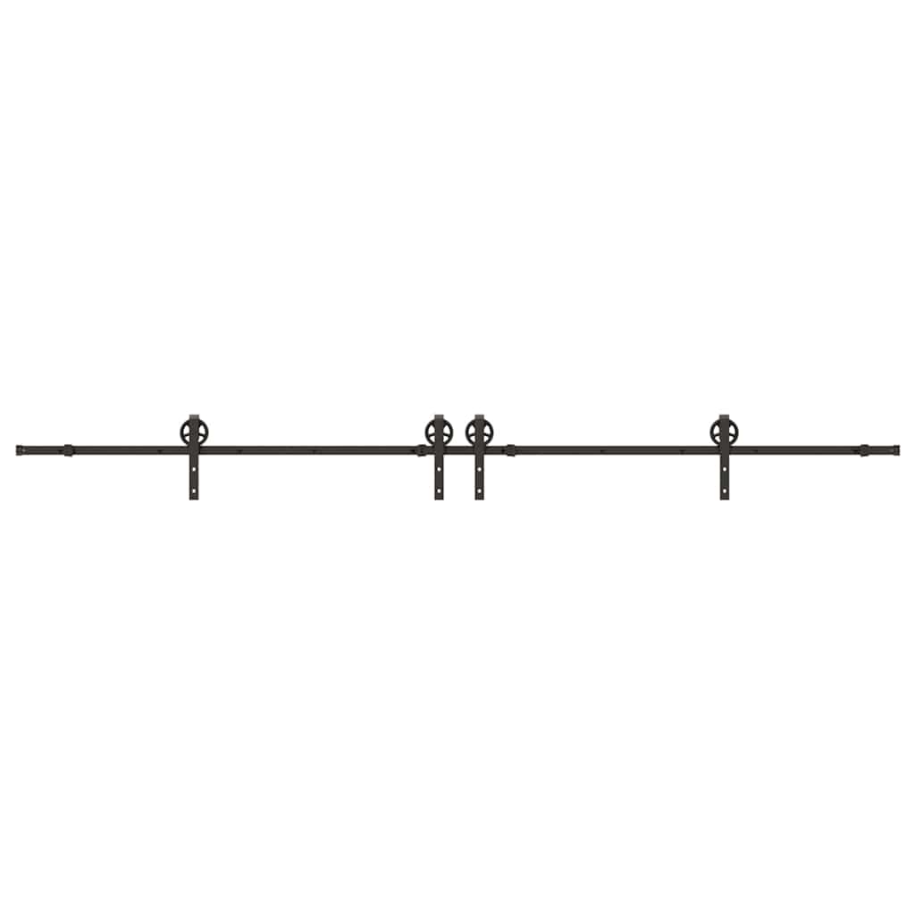 Vidaxl System for Sliding Door Installation, 366 Cm, Steel, Black