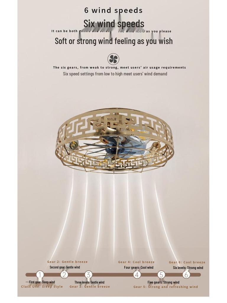 Retro Industrial Style Remote Control Ceiling Fan with Invisible Light and Wrought Iron Finish