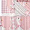 2D FLAT PRINTING 2pcs Curtains (Without Rod) Birthday Goose with Ribbon Chic Fashionable Curtains Versatile Fabric Curtains
