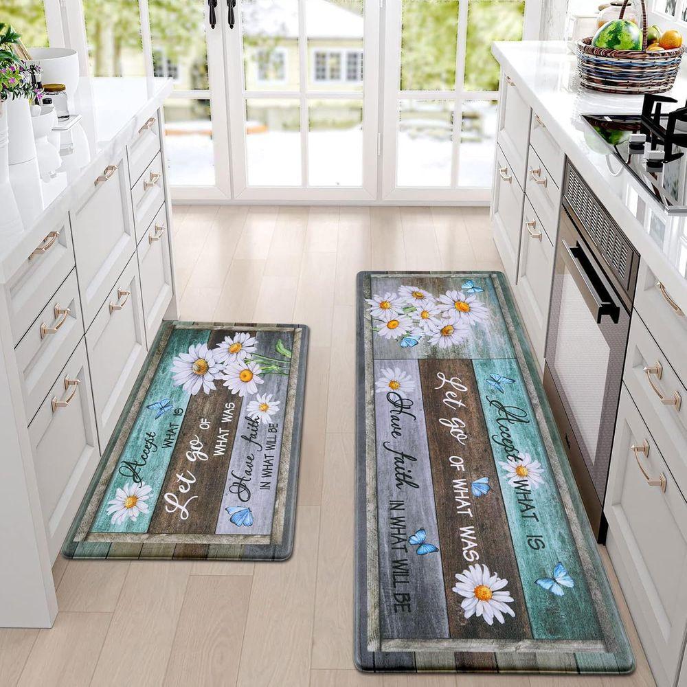 VIKAMA1PC Luxury-style High-end Long-shaped Floor Mat for Kitchen Anti-slip and Stain-resistant Floor Covering for Home Decor