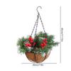 Artificial Pre-lit Gift Ornaments Multipurpose Xmas Flower Basket with White LED Lights for Indoor Outdoor Decoration