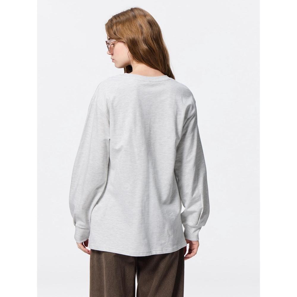 Gu By Uniqlo LighT SweaT Oversized T  Long Sleeve 